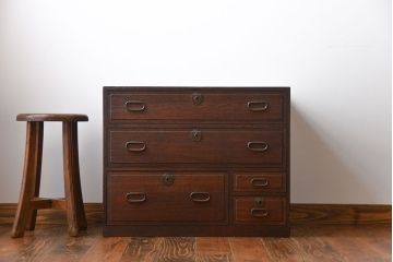 アンティーク家具　古民具・骨董　桐材!上品な小箪笥(桐箪笥、桐たんす)