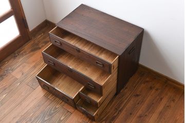 アンティーク家具　古民具・骨董　桐材!上品な小箪笥(桐箪笥、桐たんす)