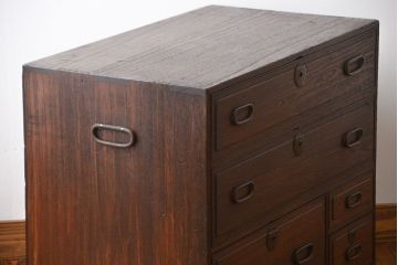 アンティーク家具　古民具・骨董　桐材!上品な小箪笥(桐箪笥、桐たんす)