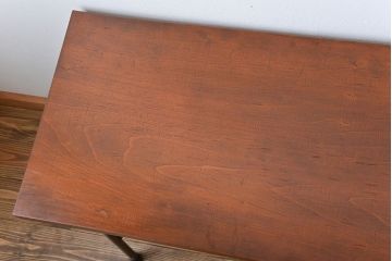 アンティーク家具　天板一枚板　古材を使った鉄脚テーブル