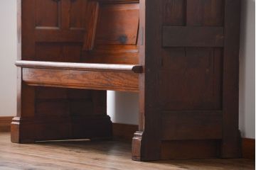 アンティーク家具　イギリスアンティーク　パイン材のチャーチベンチ(2)