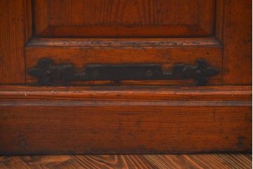 アンティーク家具　イギリスアンティーク　パイン材のチャーチベンチ(2)