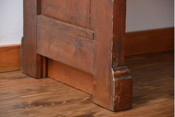 アンティーク家具　イギリスアンティーク　パイン材のチャーチベンチ(2)