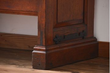 アンティーク家具　イギリスアンティーク　パイン材のチャーチベンチ(3)