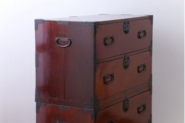 アンティーク家具　 アンティーク　欅材!金具の上品な庄内箪笥
