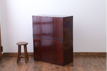 アンティーク家具　 アンティーク　欅材!金具の上品な庄内箪笥