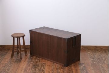 アンティーク家具　古民具・骨董　シンプルな時代箪笥ローボード(1)