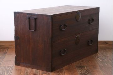 アンティーク家具　古民具・骨董　シンプルな時代箪笥ローボード(2)