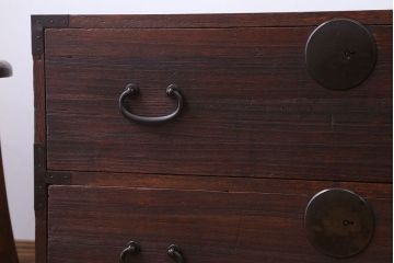 アンティーク家具　古民具・骨董　シンプルな時代箪笥ローボード(2)
