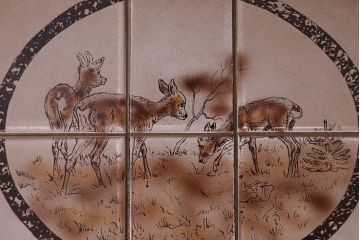 ヴィンテージ家具　天板タイル　北欧ビンテージ　バンビのネストテーブル