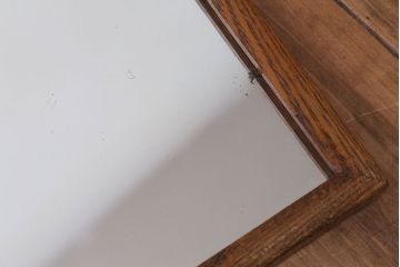 アンティーク雑貨　和製アンティーク　かわいいフォルムのバスケットトランク(おまけの鏡付き)