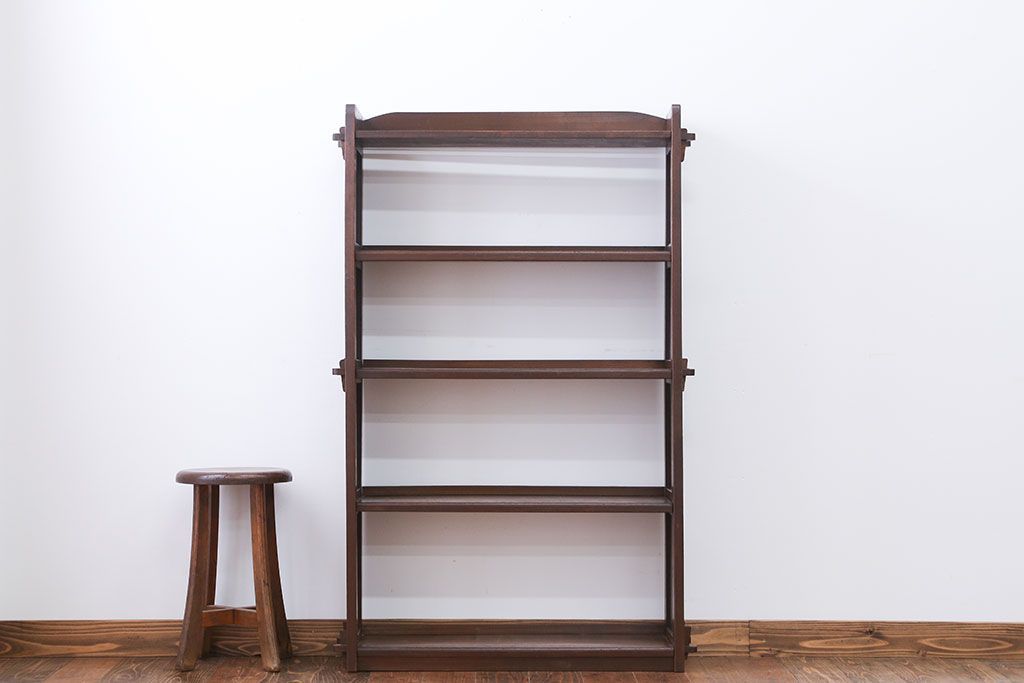 レトロ家具　昭和レトロ シンプルな楔(くさび)式本棚