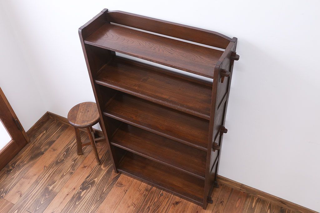 レトロ家具　昭和レトロ シンプルな楔(くさび)式本棚