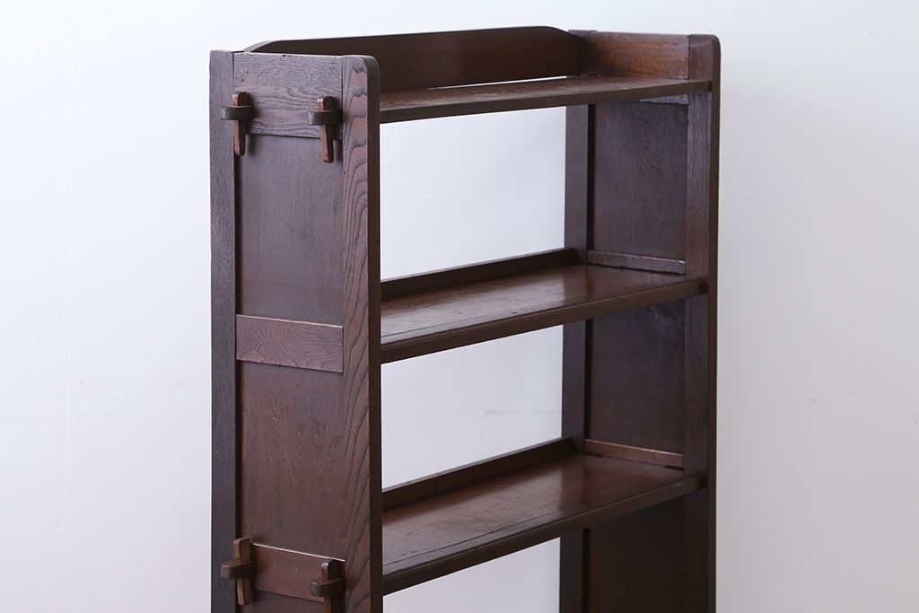 レトロ家具　昭和レトロ シンプルな楔(くさび)式本棚