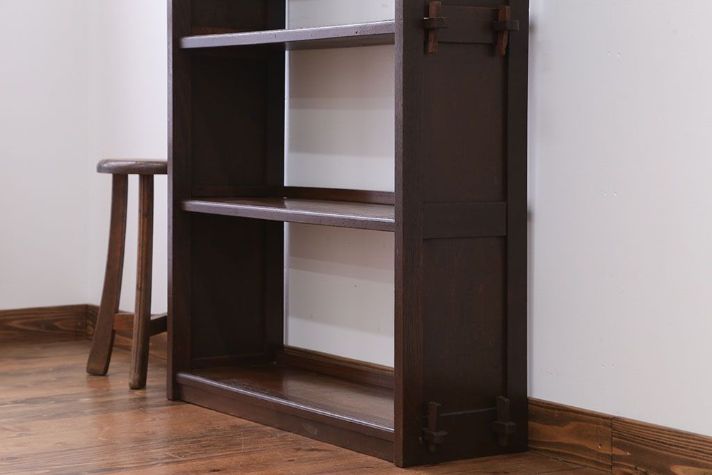 レトロ家具　昭和レトロ シンプルな楔(くさび)式本棚