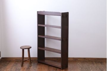 レトロ家具　昭和レトロ シンプルな楔(くさび)式本棚