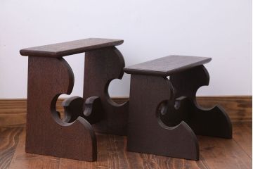 アンティーク雑貨　古民具・骨董　花台大小2台セット