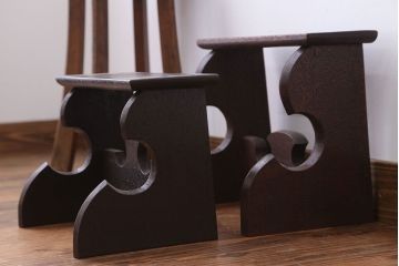 アンティーク雑貨　古民具・骨董　花台大小2台セット