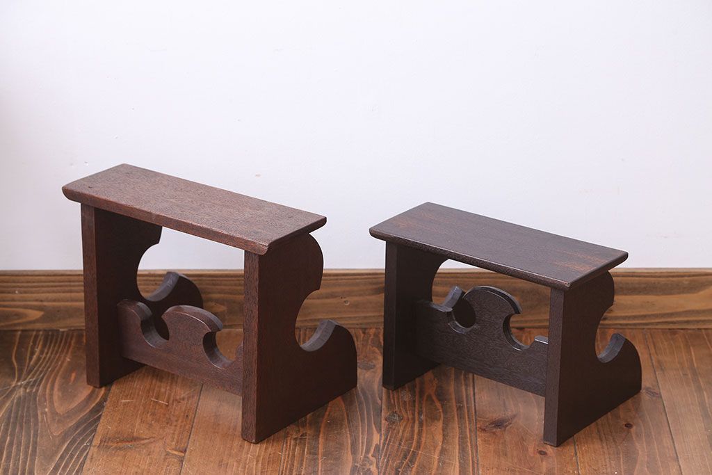 アンティーク雑貨　古民具・骨董　花台大小2台セット