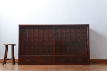 中古　欅の木目が美しい水屋箪笥(1)