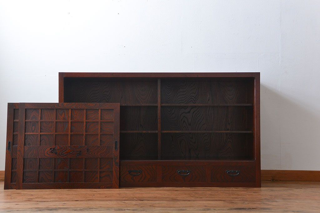 中古　欅の木目が美しい水屋箪笥(1)