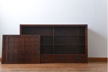 中古　欅の木目が美しい水屋箪笥(1)