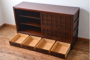 中古　欅の木目が美しい水屋箪笥(1)