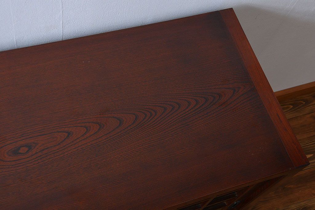 中古　欅の木目が美しい水屋箪笥(1)