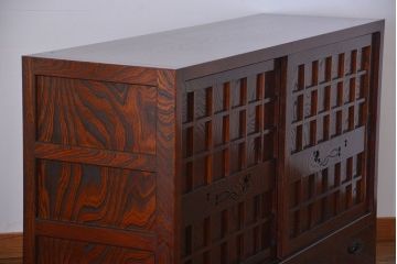 中古　欅の木目が美しい水屋箪笥(1)