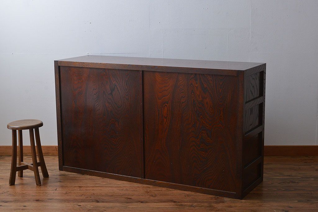 中古　欅の木目が美しい水屋箪笥(1)