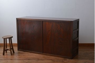 中古　欅の木目が美しい水屋箪笥(1)