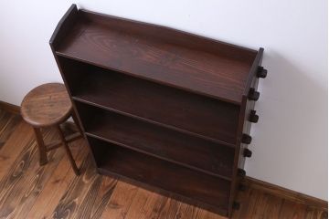アンティーク家具　アンティーク　背の低い楔(くさび)式本棚