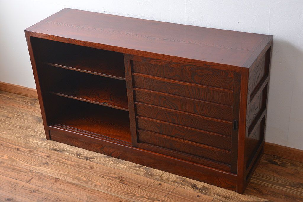 中古　欅の木目が美しい水屋箪笥(2)