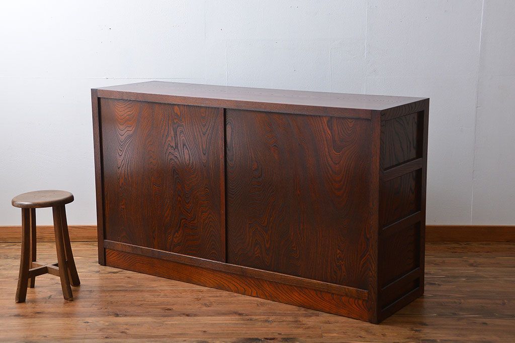 中古　欅の木目が美しい水屋箪笥(2)