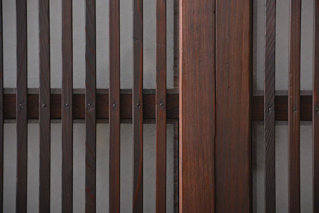 古民具・骨董　ガラス入り格子戸2枚セット