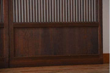 古民具・骨董　ガラス入り格子戸2枚セット