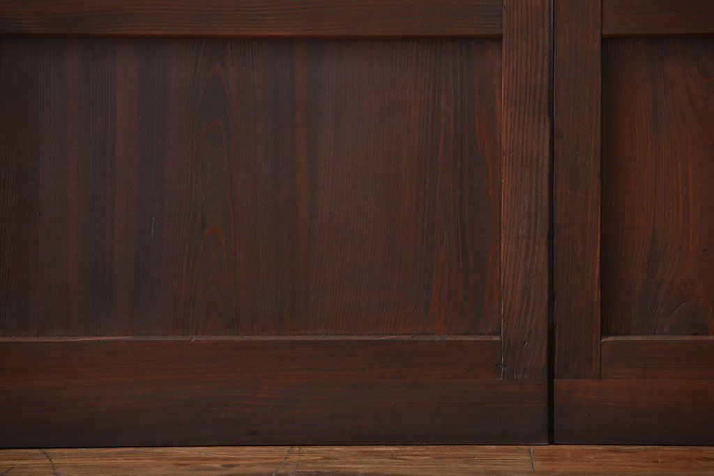 古民具・骨董　ガラス入り格子戸2枚セット