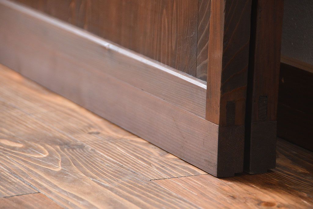 古民具・骨董　ガラス入り格子戸2枚セット