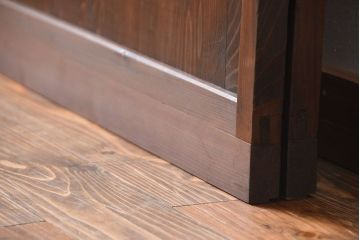 古民具・骨董　ガラス入り格子戸2枚セット