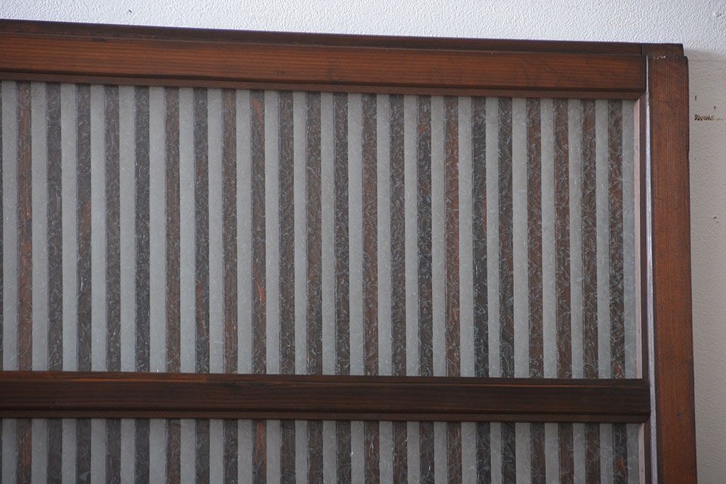 古民具・骨董　ガラス入り格子戸2枚セット