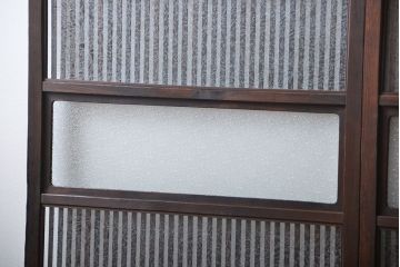 古民具・骨董　ガラス入り格子戸2枚セット