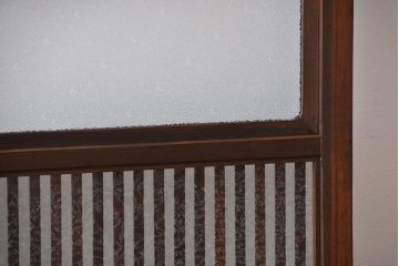 古民具・骨董　ガラス入り格子戸2枚セット