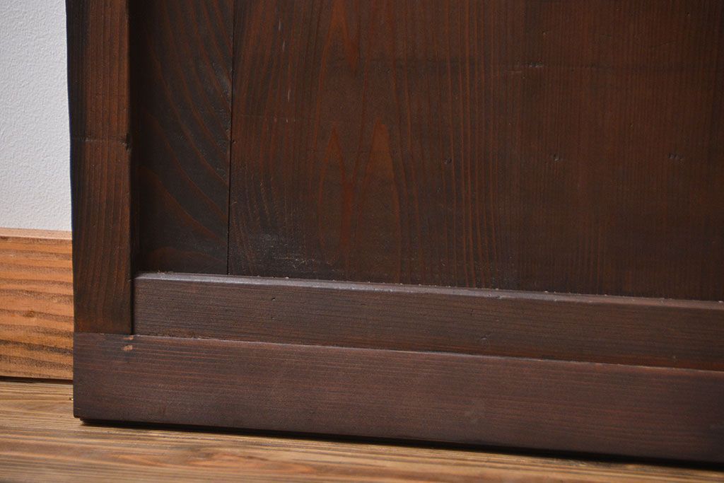 古民具・骨董　ガラス入り格子戸2枚セット