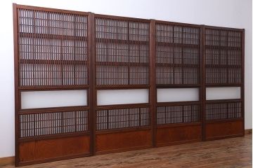 古民具・骨董　裏障子付き　格子戸4枚セット(1)