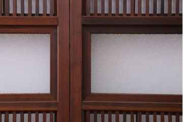 古民具・骨董　裏障子付き　格子戸4枚セット(1)