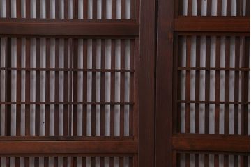 古民具・骨董　裏障子付き　格子戸4枚セット(1)