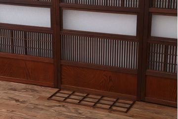 古民具・骨董　裏障子付き　格子戸4枚セット(1)