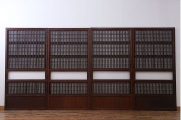 古民具・骨董　裏障子付き　格子戸4枚セット(2)