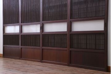 古民具・骨董　裏障子付き　格子戸4枚セット(2)