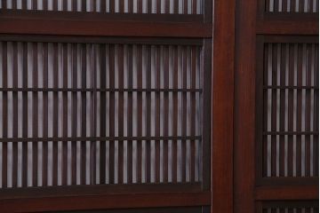 古民具・骨董　裏障子付き　格子戸4枚セット(2)